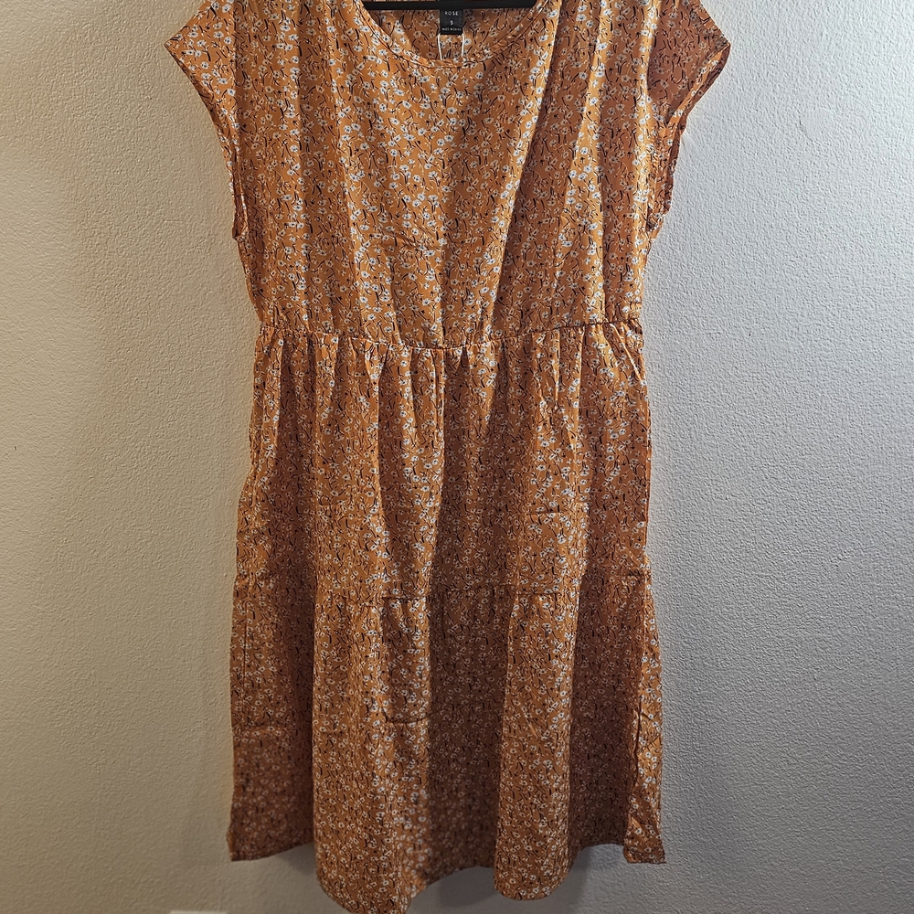 Floral Midi Dress in Orange
